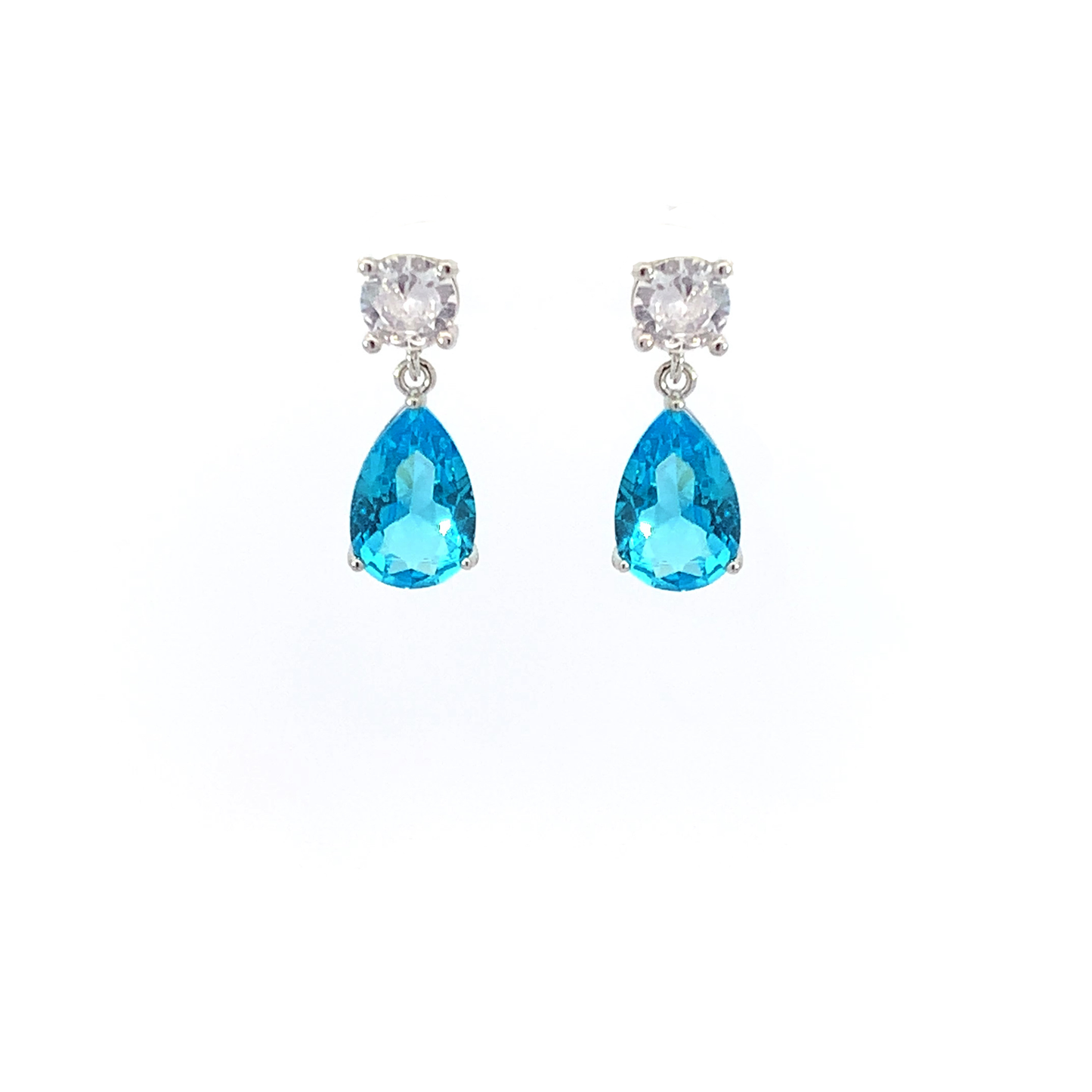 December birthstone pear drop earrings