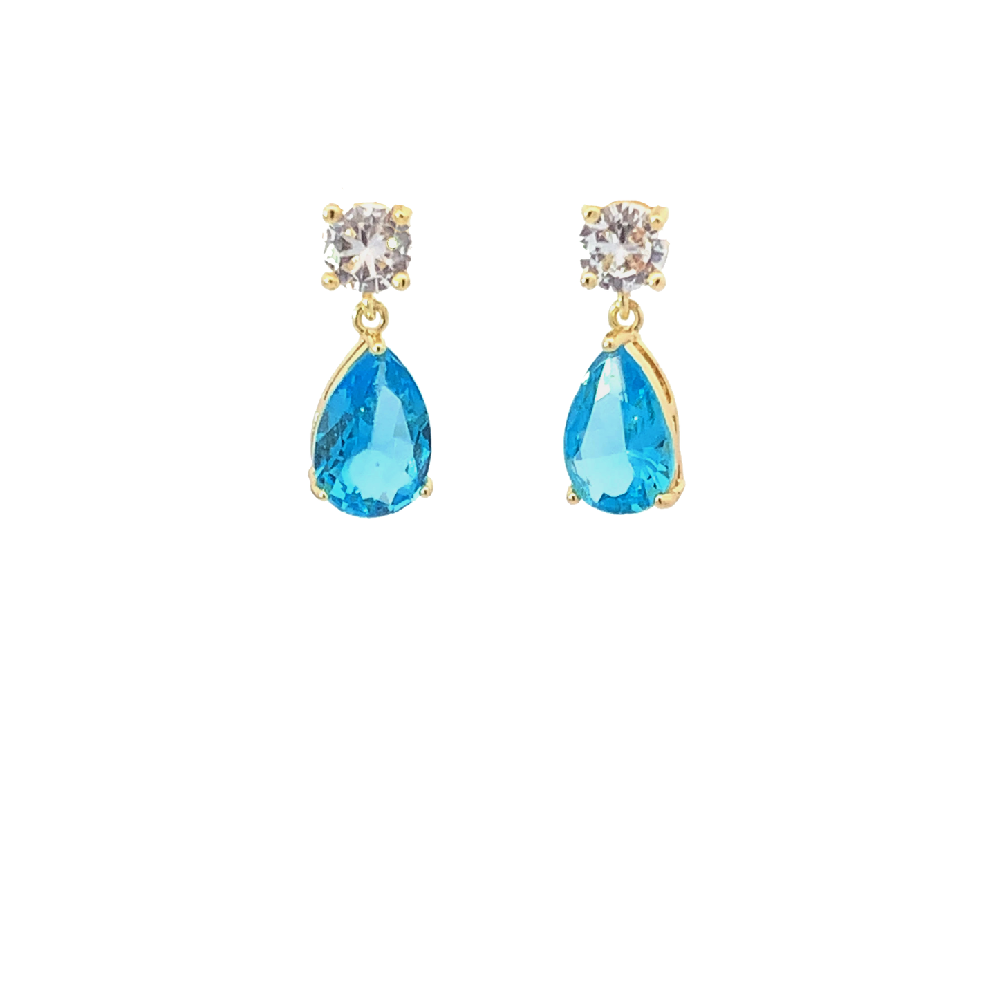 December birthstone pear drop earrings