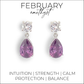 February birthstone pear drop earrings