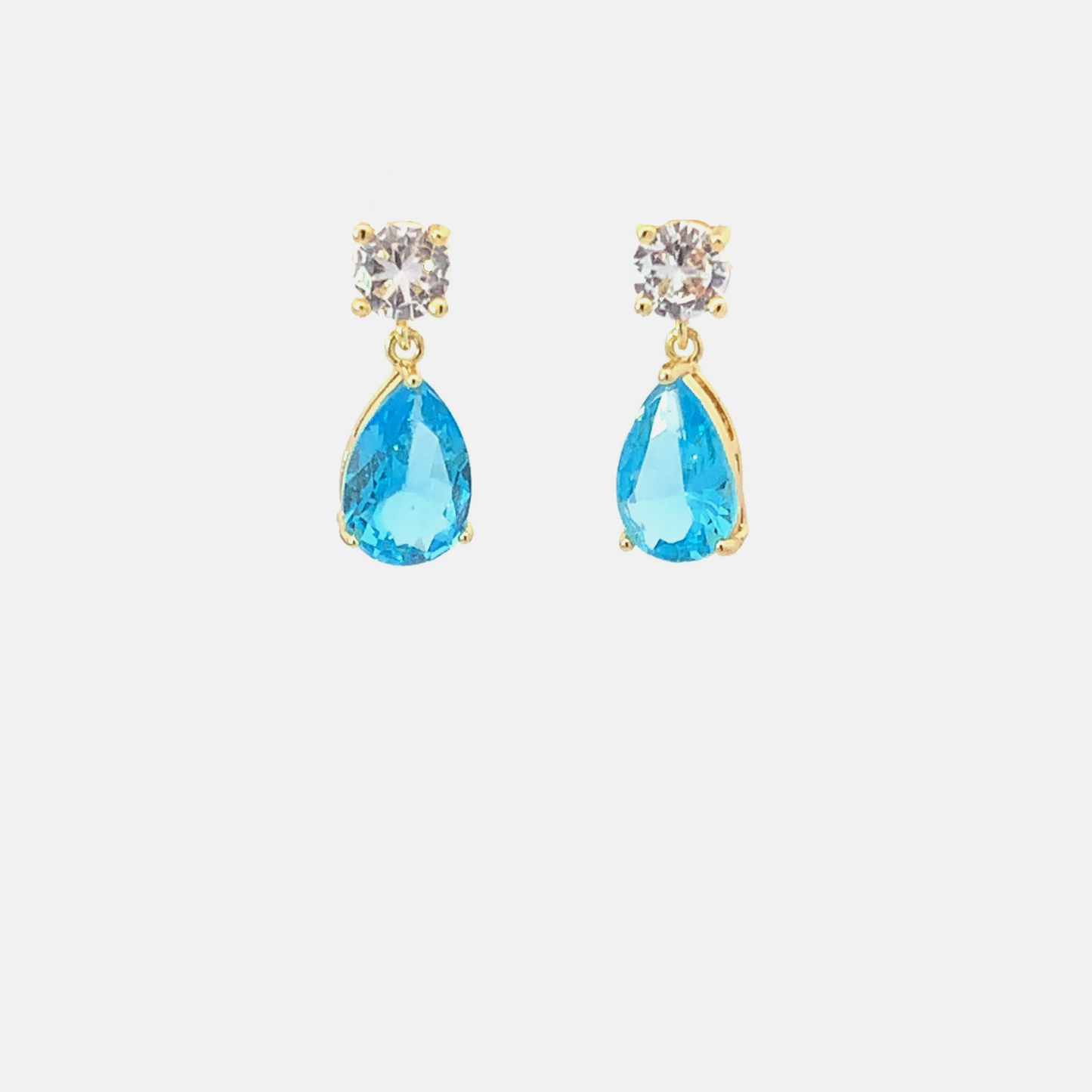 March birthstone pear drop earrings