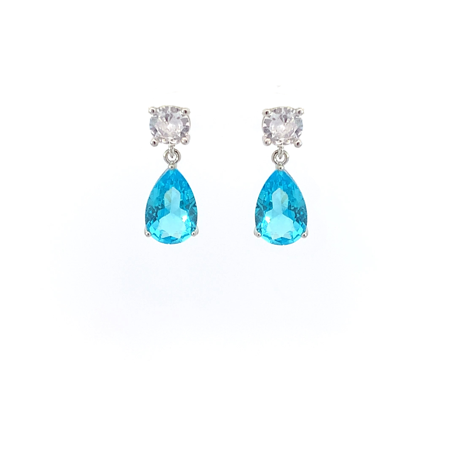 March birthstone pear drop earrings