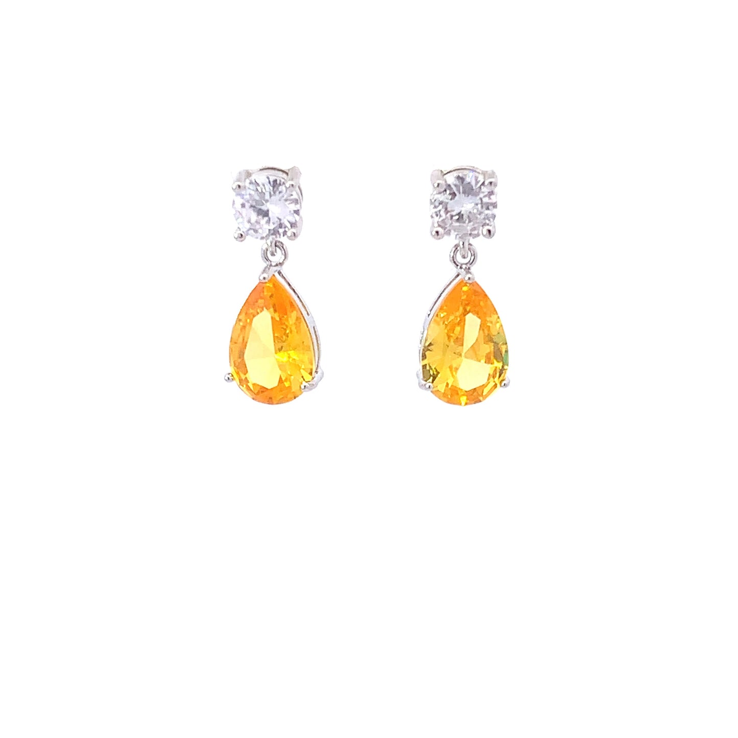 November birthstone pear drop earrings