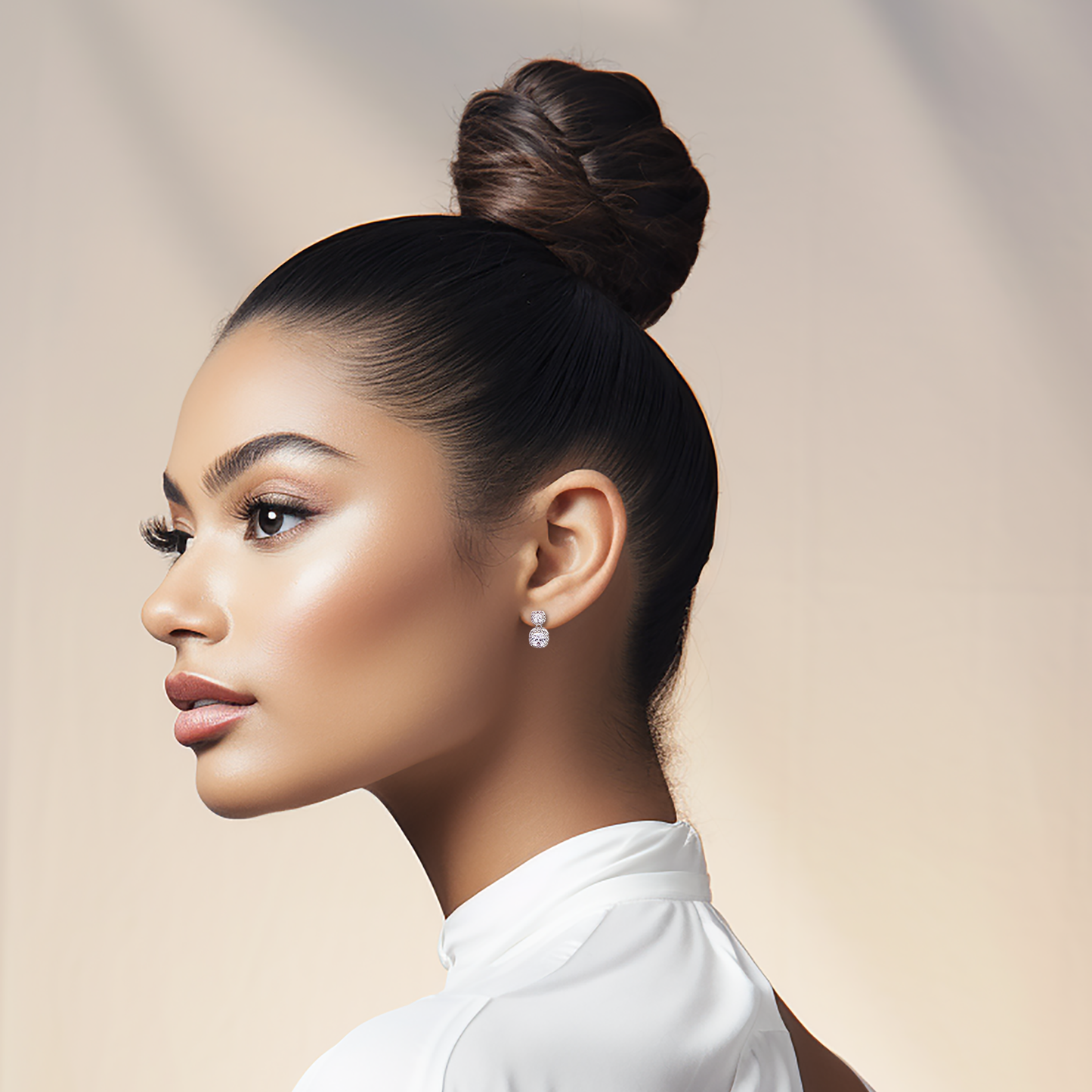 Georgina petite cushion cut drops