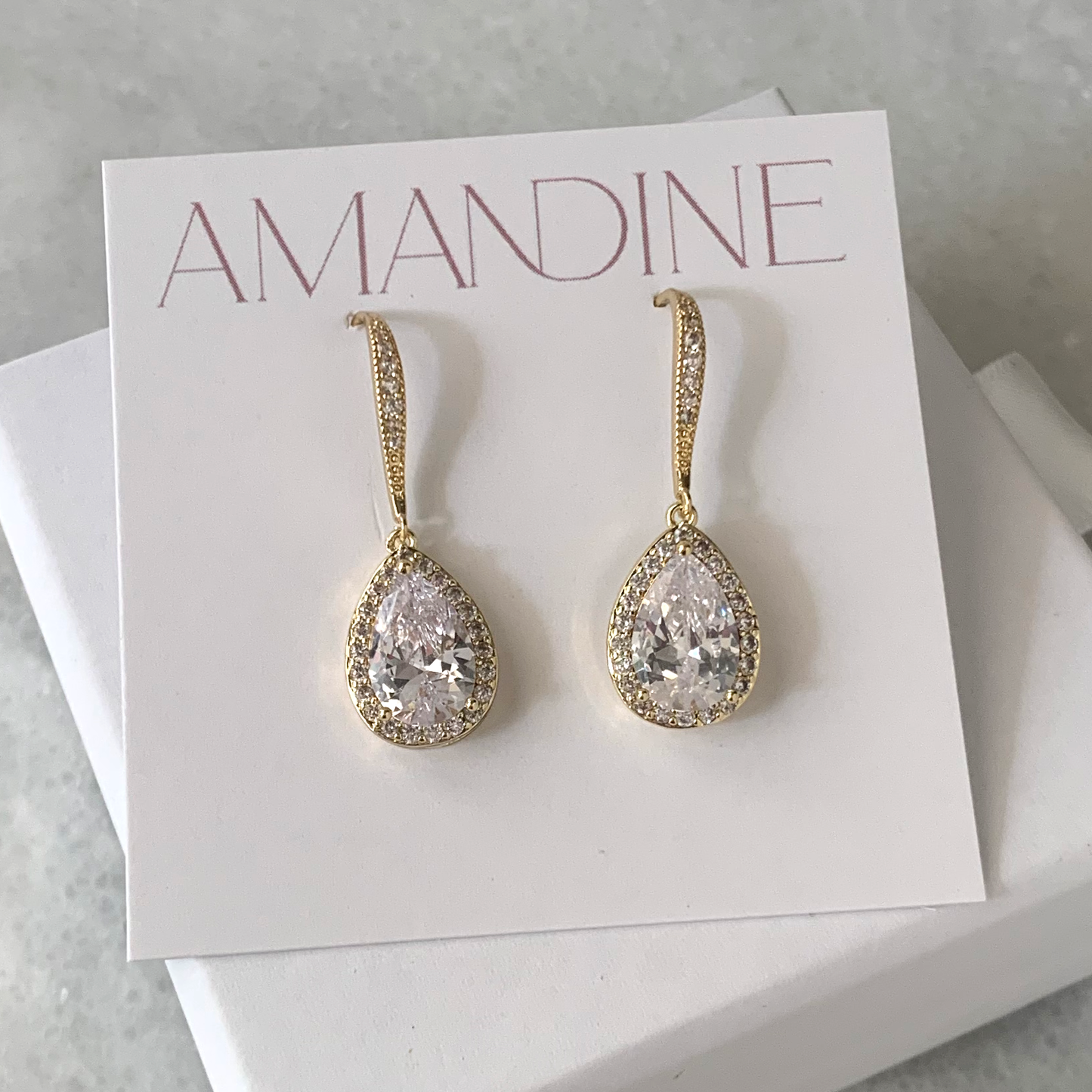 Aurora Halo Teardrop Earrings