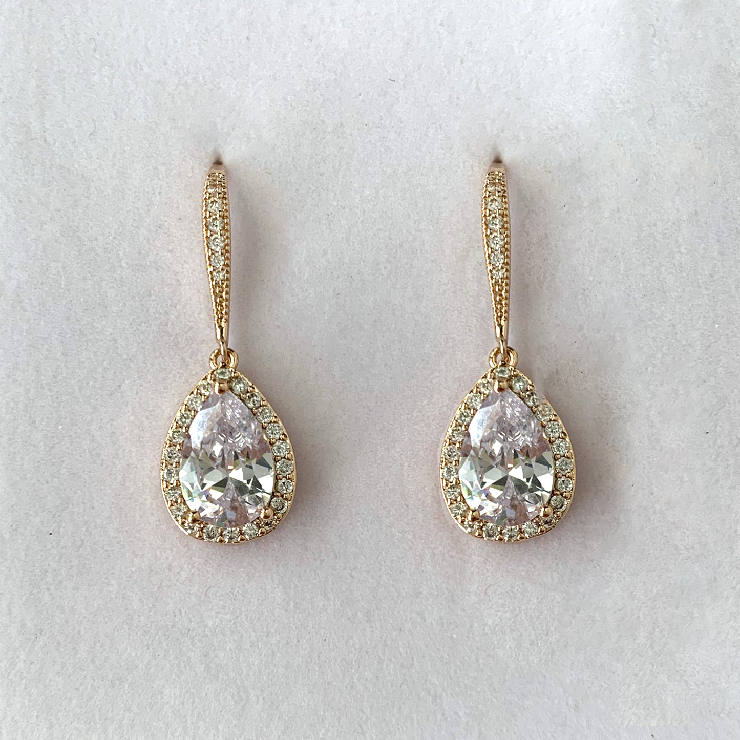 Aurora Halo Teardrop Earrings