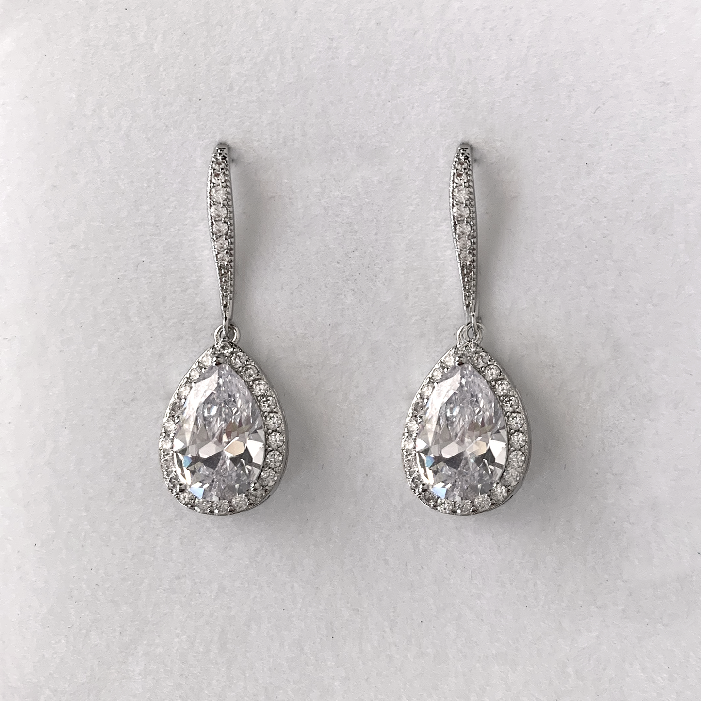 Aurora Halo Teardrop Earrings
