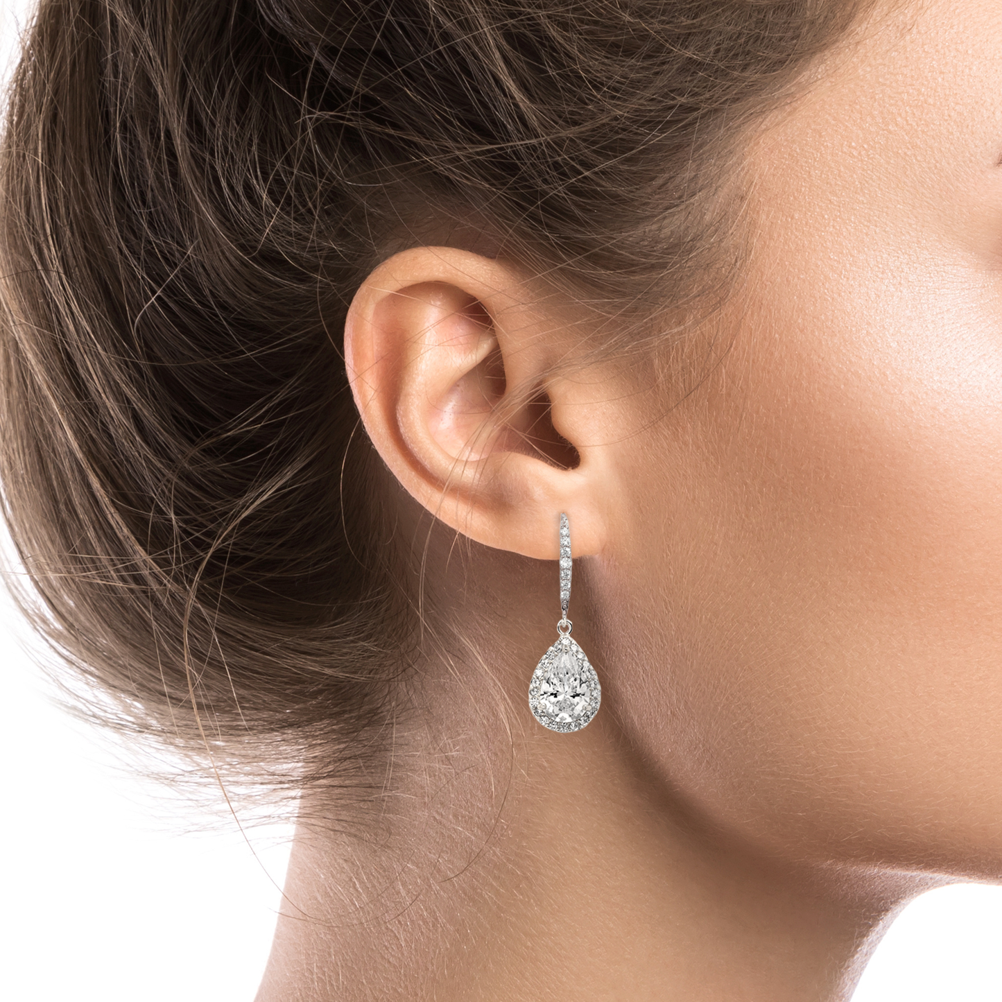 Aurora Halo Teardrop Earrings