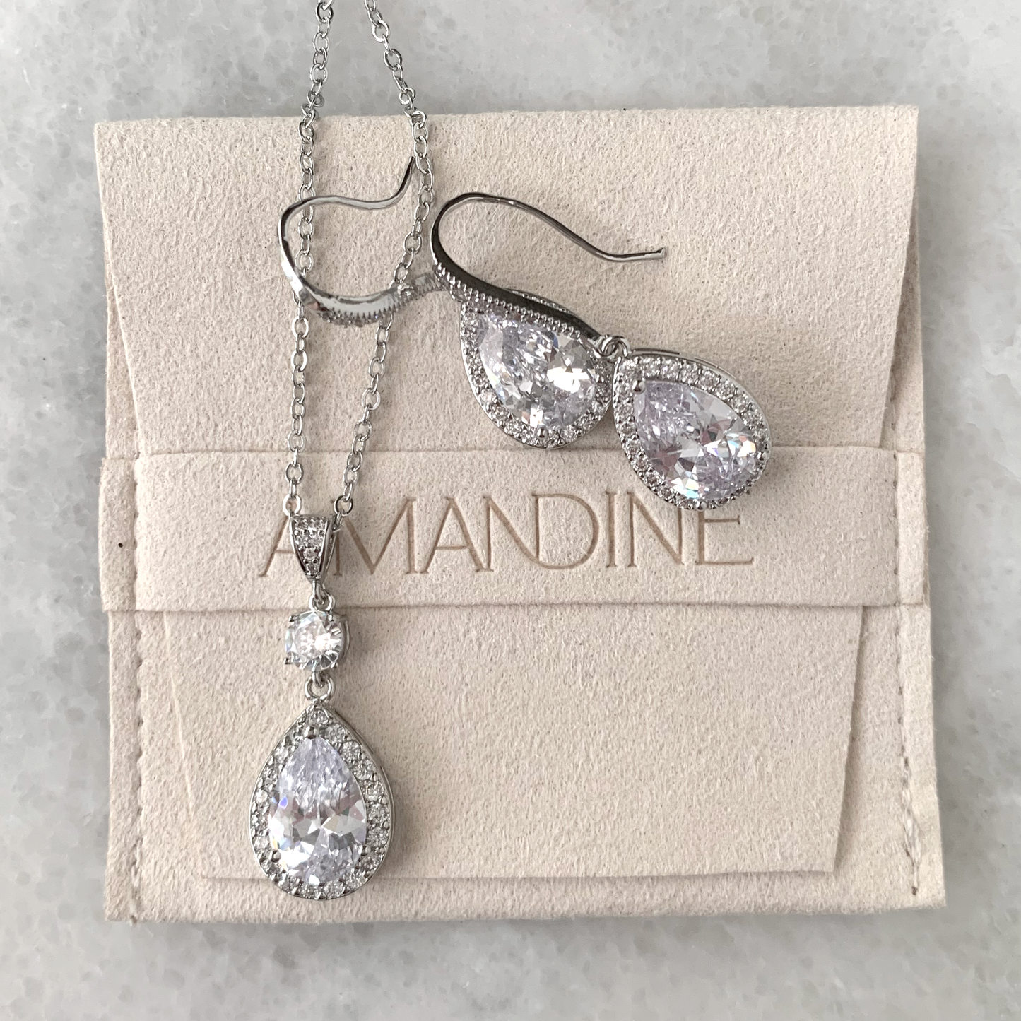 Aurora Halo Teardrop Earrings