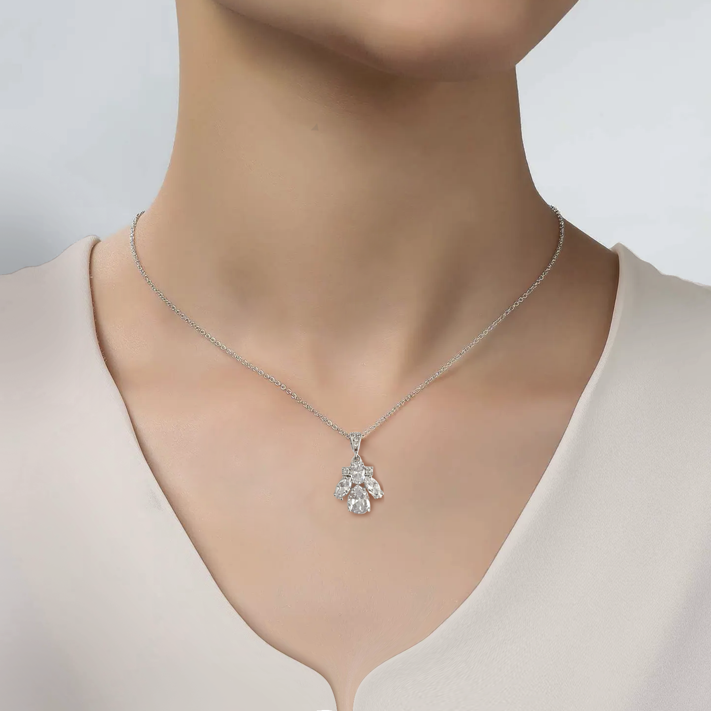 Amelie Cluster Drop Necklace