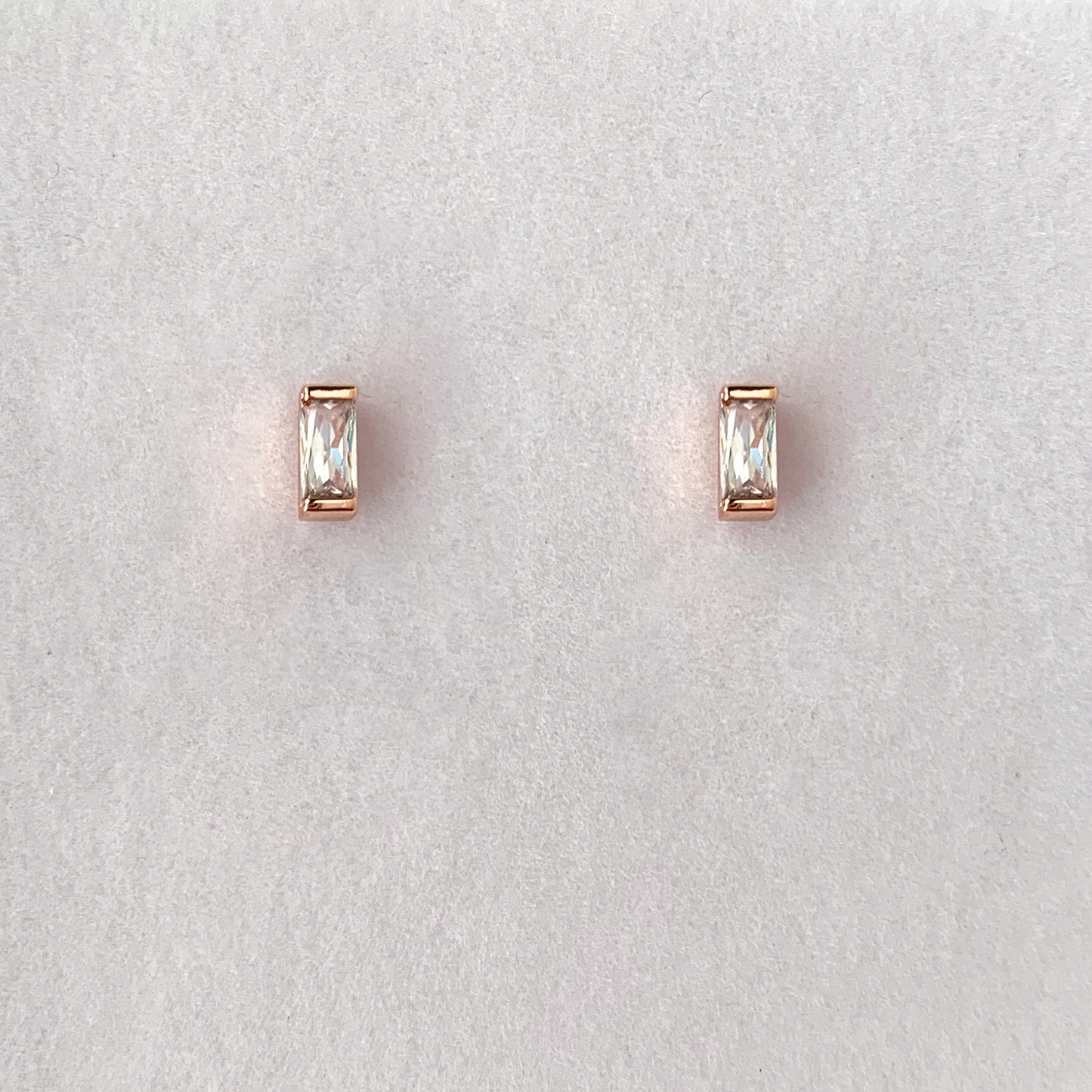 Baguette Simulated Diamond Earrings