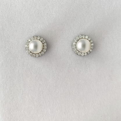 Pearl Halo Earrings